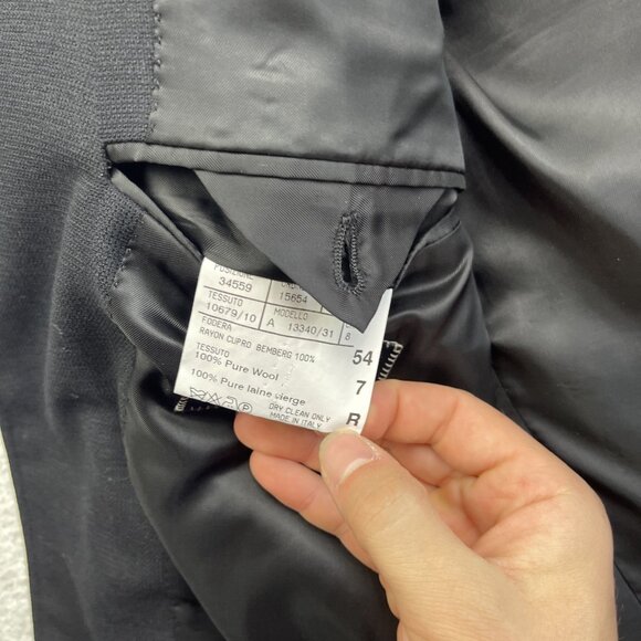 Canali Super 120s 100% Wool Men's 2-Piece Suit Jacket / Pants Black / Blue 54 R - Picture 12 of 16